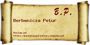 Berbenicza Petur névjegykártya